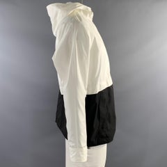 Veste coupe-vent NEIL BARRETT collection printemps-été 2021, taille XL, blanche et noire bicolore, en polyester