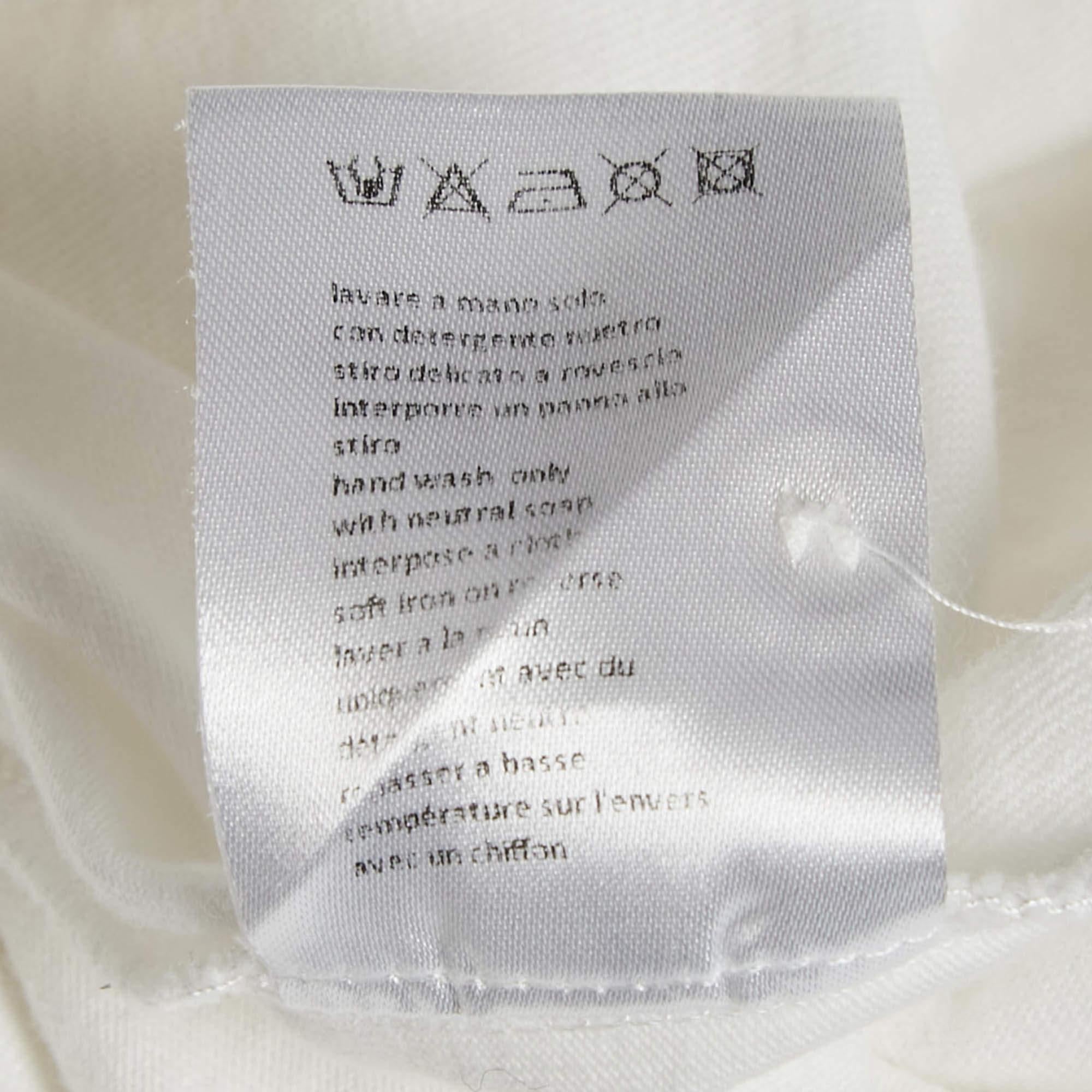 Neil Barrett White Cotton Knit and Cotton Blend T-Shirt M For Sale 1