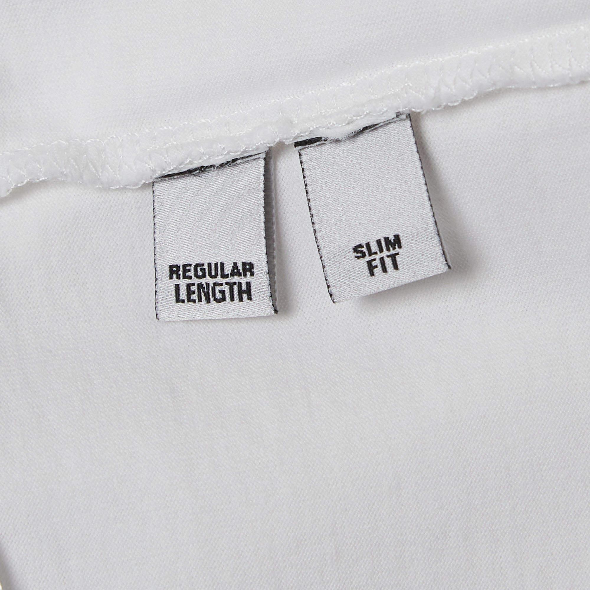 Men's Neil Barrett White Printed Cotton Knit T-Shirt XXL For Sale
