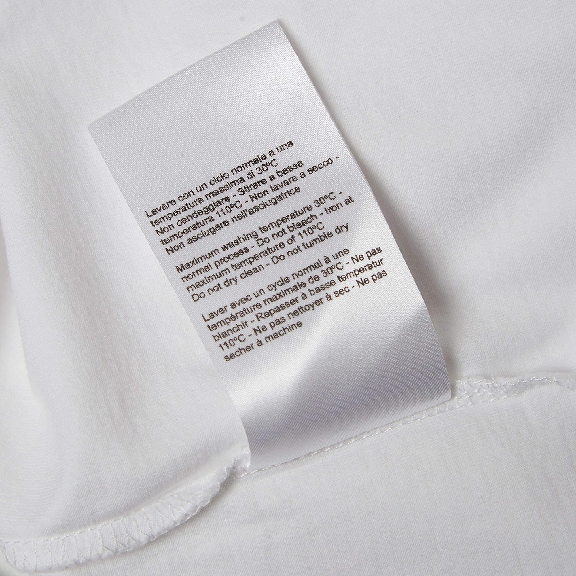 Neil Barrett White Printed Cotton Knit T-Shirt XXL For Sale 1