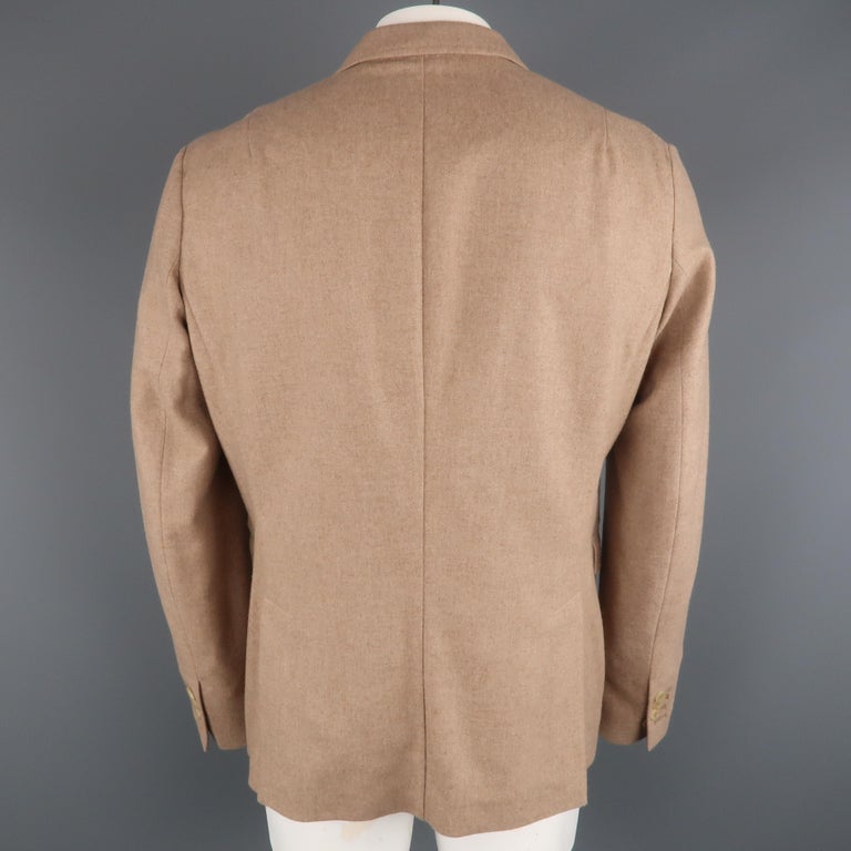 Men's NEIL BARRETT XL Camel Solid Wool Notch Lapel Sport Coat For Sale