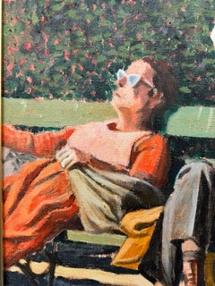 Neil Caldwell "Sun Worshippers" Washington Square Ny Oil on Canvas