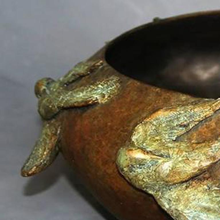 Drifters Bowl (bronze, bowl, sculpture, birds) - Sculpture by Neil Clifford