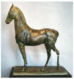 Etrius 13/18 (bronze sculpture, verdigris finish, horse, equine, elegant)