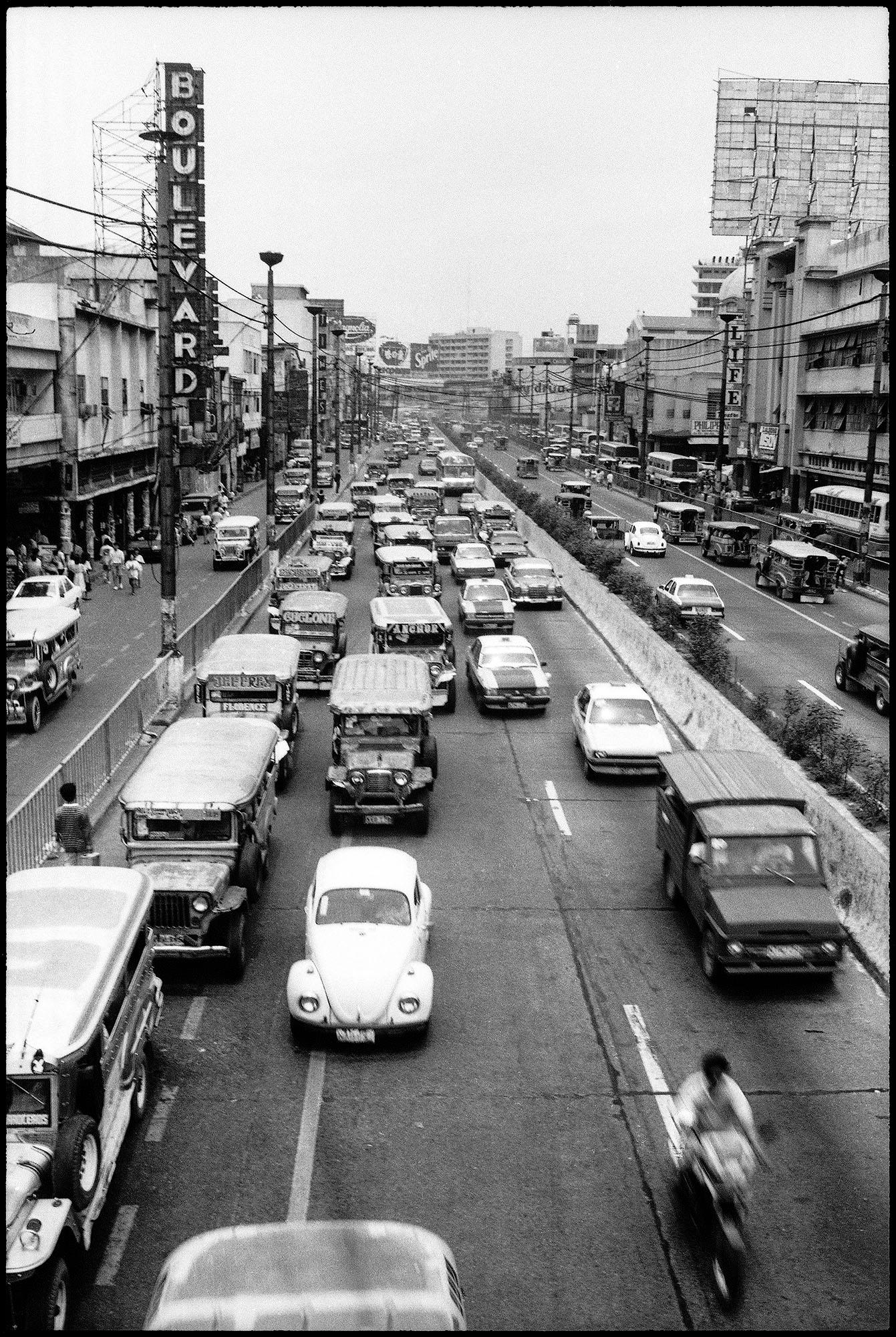 Neil Daza Black and White Photograph - Boulevard Theater, Quezon Boulevard, Manila