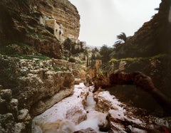 Vintage Monastery of St George Wadi Kelt Large Color Photograph, Israeli landscape Photo