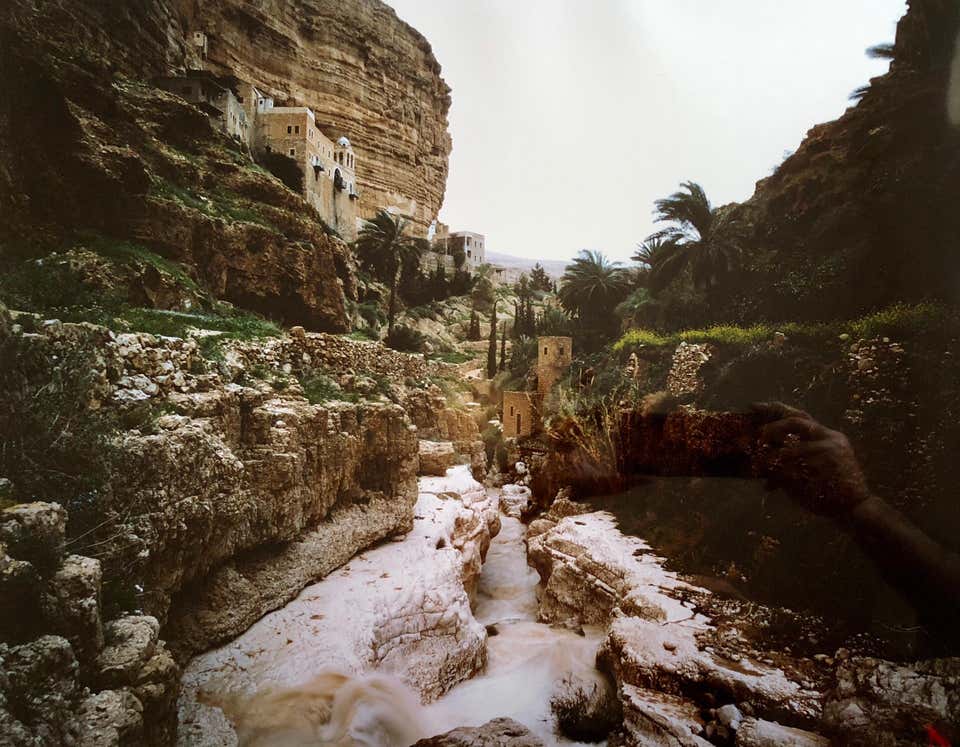 Monastery of St George Wadi Kelt Large Color Photograph, Israeli landscape Photo