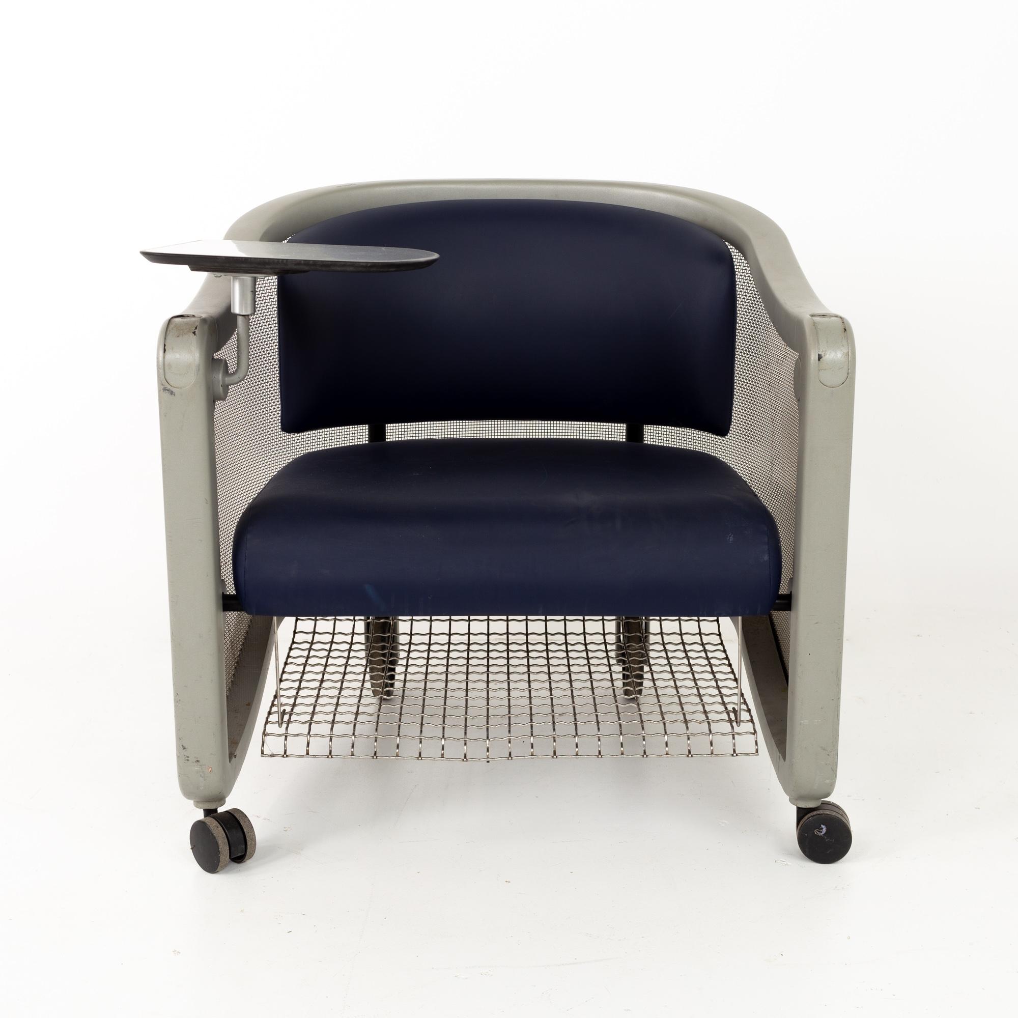 Fin du 20e siècle Chaises longues de bureau à roulettes du milieu du siècle dernier de Neil Frankel pour Knoll, ensemble de 6 pièces en vente