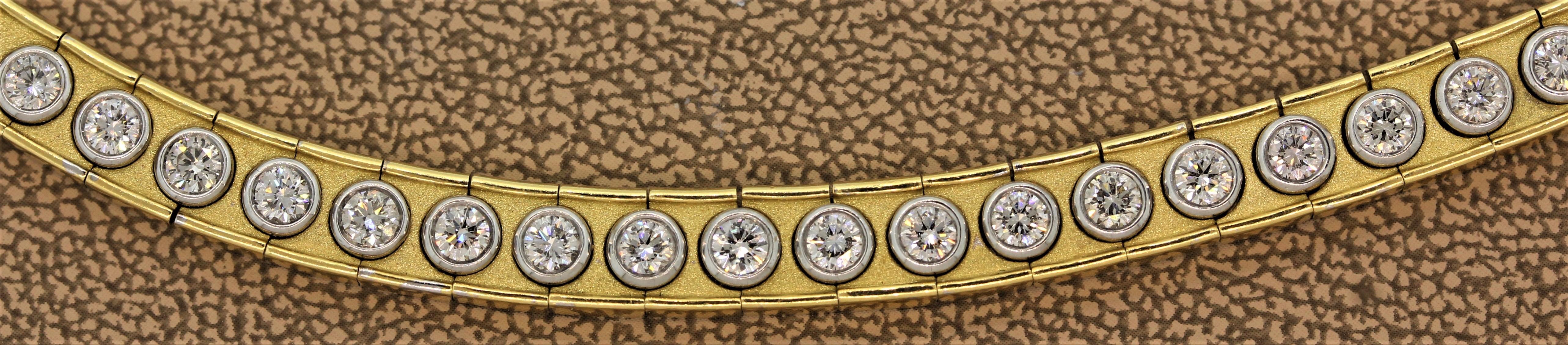 Neil Joseph Diamond Two-Tone Gold Collar Eternity Necklace 1