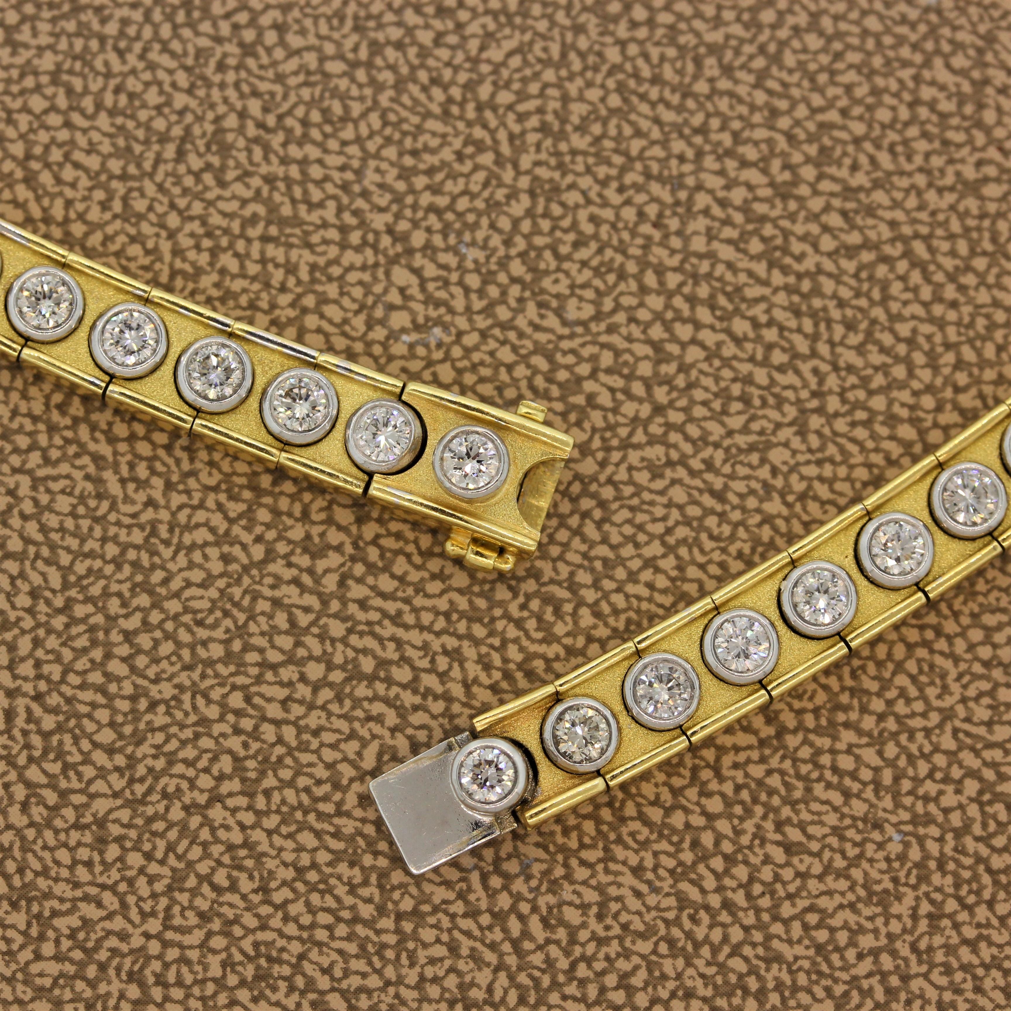 Neil Joseph Diamond Two-Tone Gold Collar Eternity Necklace For Sale 2