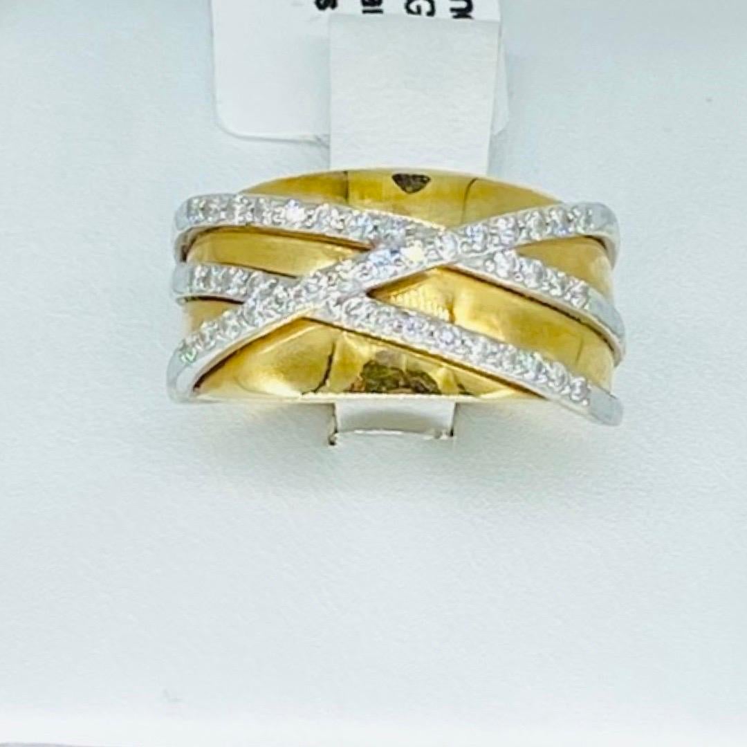 Neil Lane 0.40 Carat Diamonds Bridal Band Ring. Very detailed craftsmanship from the famous Neil Lane designer. The ring is two-tone white gold over diamonds and surrounded by yellow gold. The ring features approx 0.40 total carat weight of diamonds