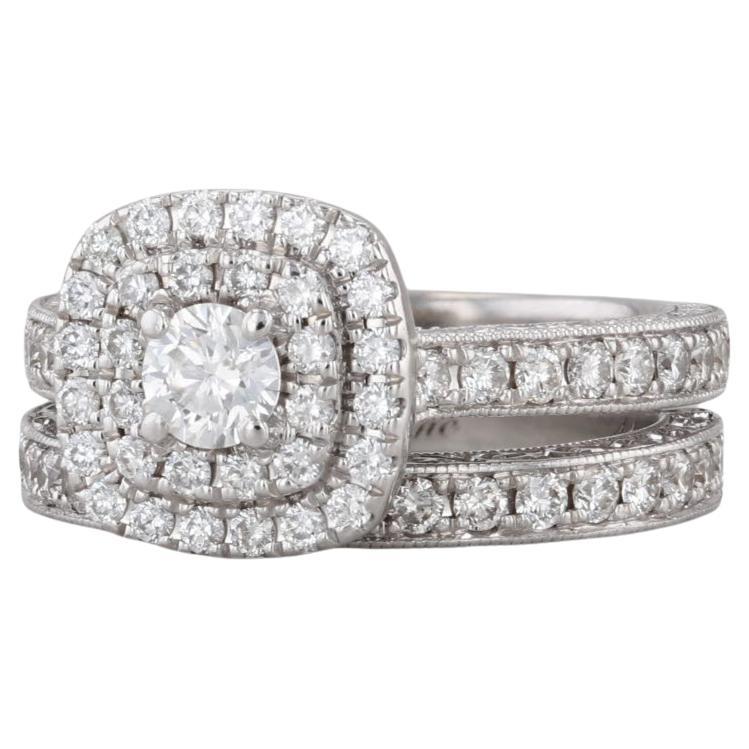 Neil Lane 1.16ctw Diamond Halo Engagement Ring Wedding Band Bridal 14k Gold