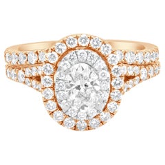 Neil Lane's Anello di fidanzamento con diamante taglio ovale in oro rosa 14 carati