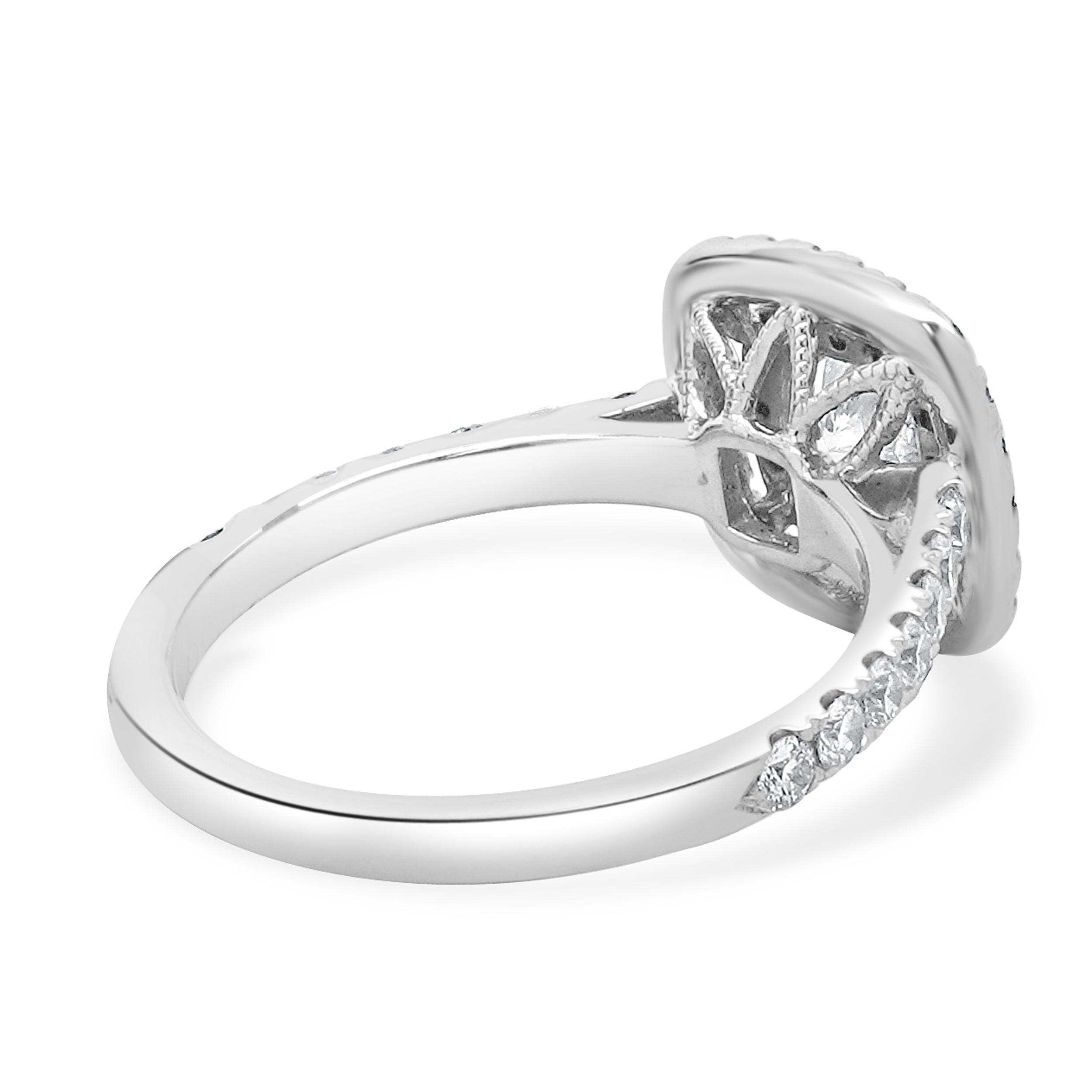 Neil Lane 14 Karat White Gold Cushion Cut Diamond Engagement Ring Corte cojín en venta