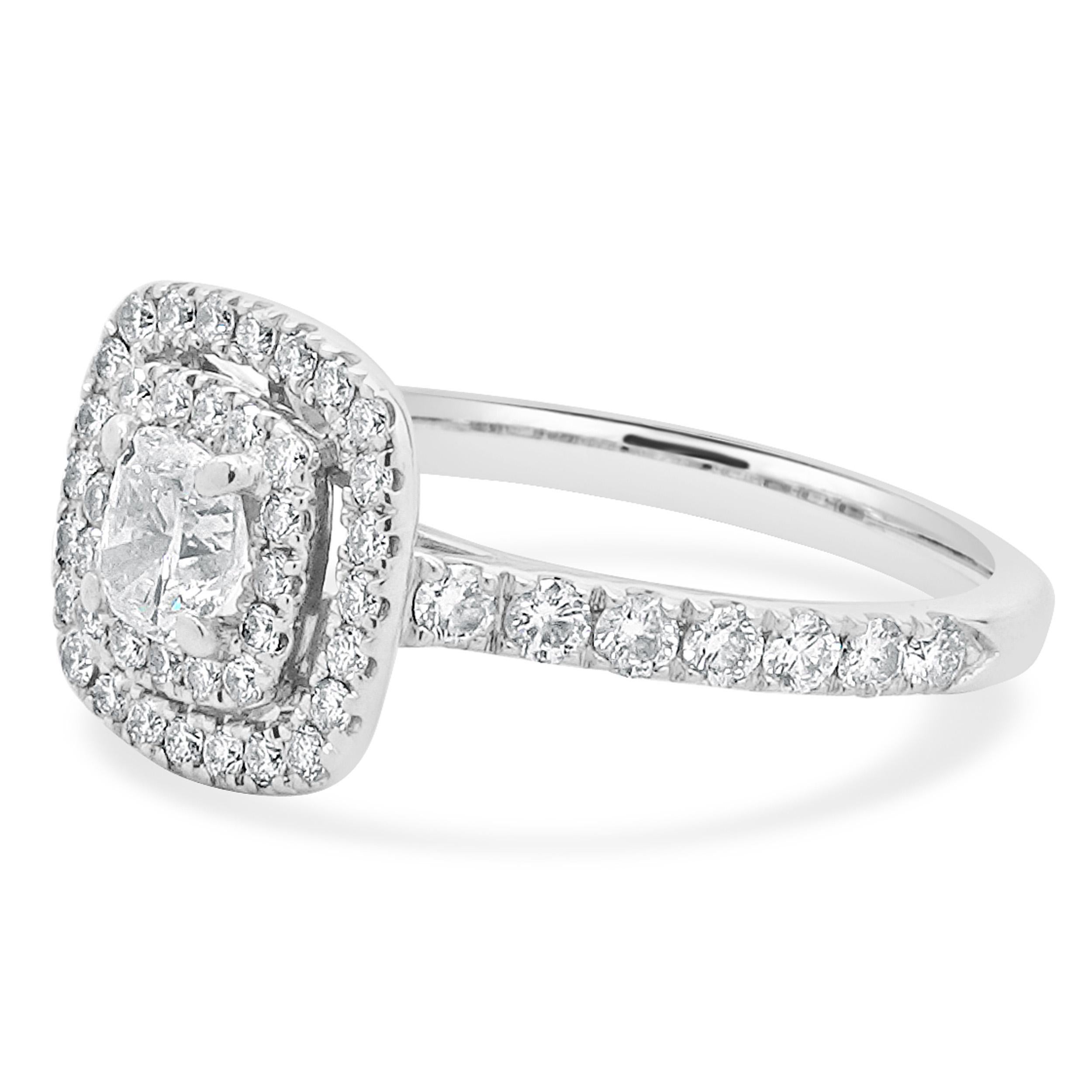 Neil Lane 14 Karat White Gold Cushion Cut Diamond Engagement Ring en Excelente estado para la venta en Scottsdale, AZ