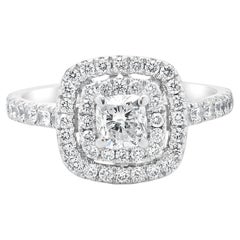 Neil Lane 14 Karat White Gold Cushion Cut Diamond Engagement Ring