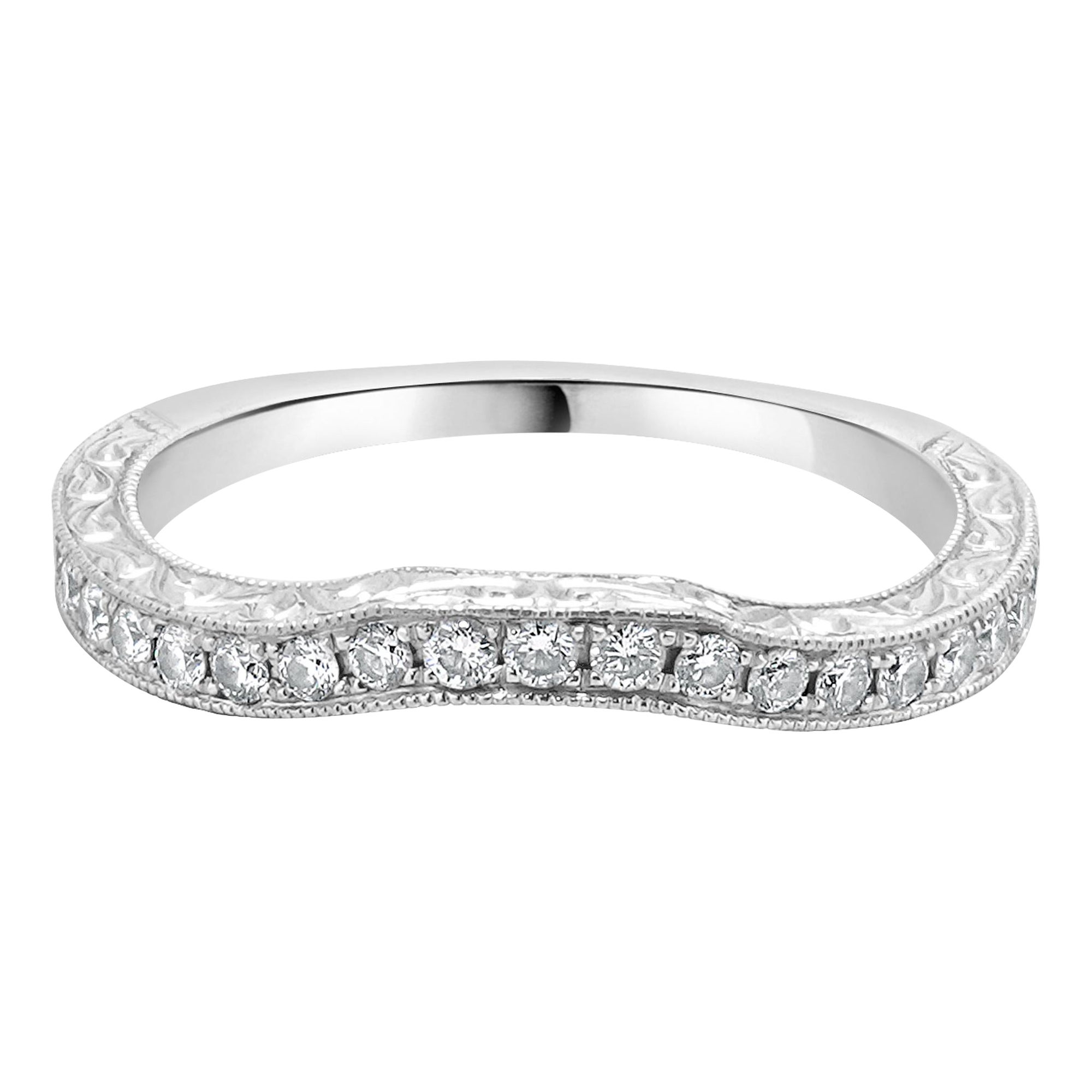 Neil Lane 14 Karat White Gold Diamond Contour Band