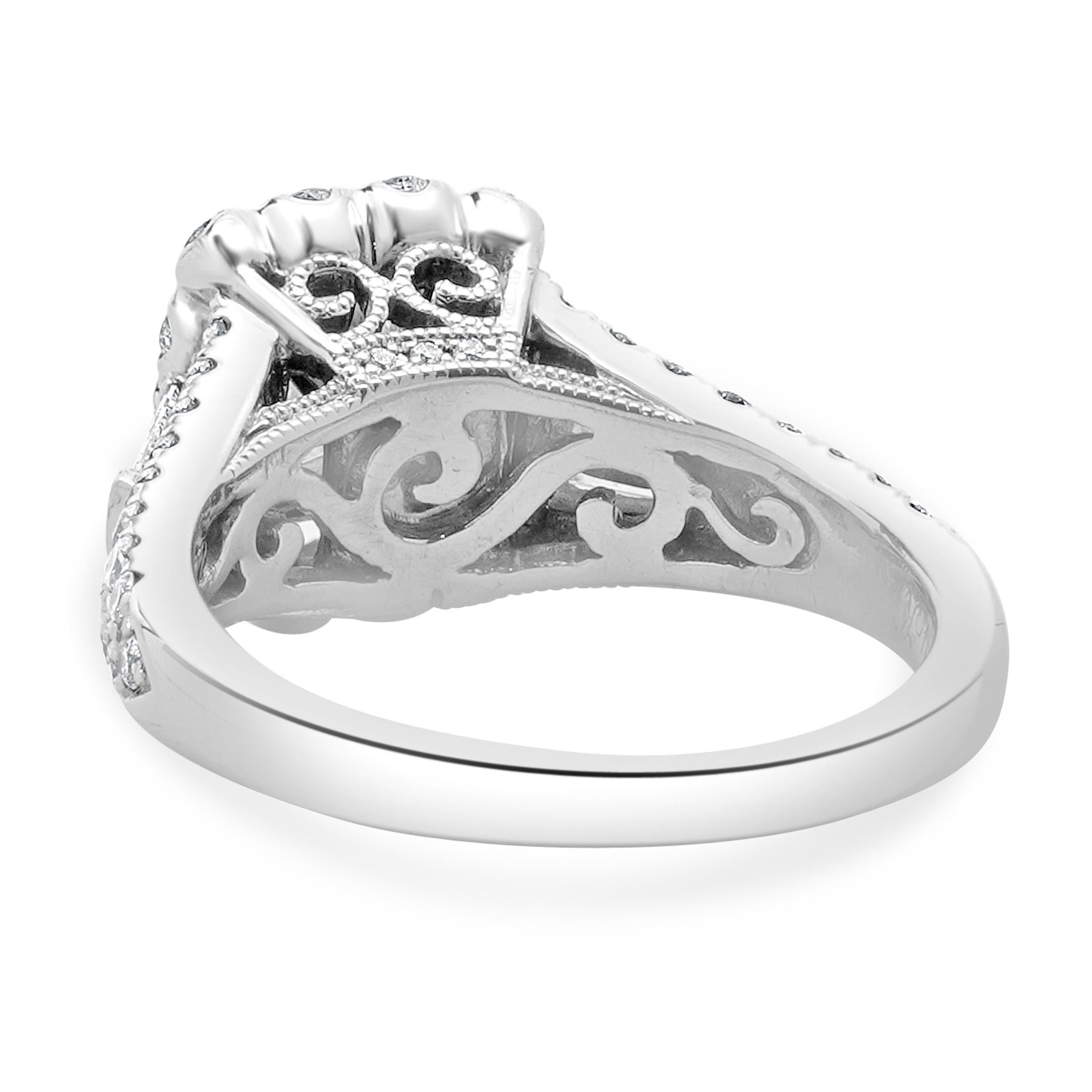 Neil Lane 14 Karat White Gold Emerald Cut Diamond Engagement Ring In Excellent Condition For Sale In Scottsdale, AZ