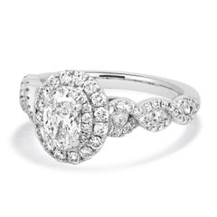Neil Lane 14 Karat White Gold Oval Diamond Engagement Ring