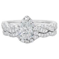 Neil Lane 14 Karat White Gold Pear Cut Diamond Engagement Ring