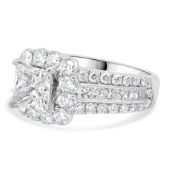 Neil Lane's Anello di fidanzamento con diamante taglio principessa in oro bianco 14 carati