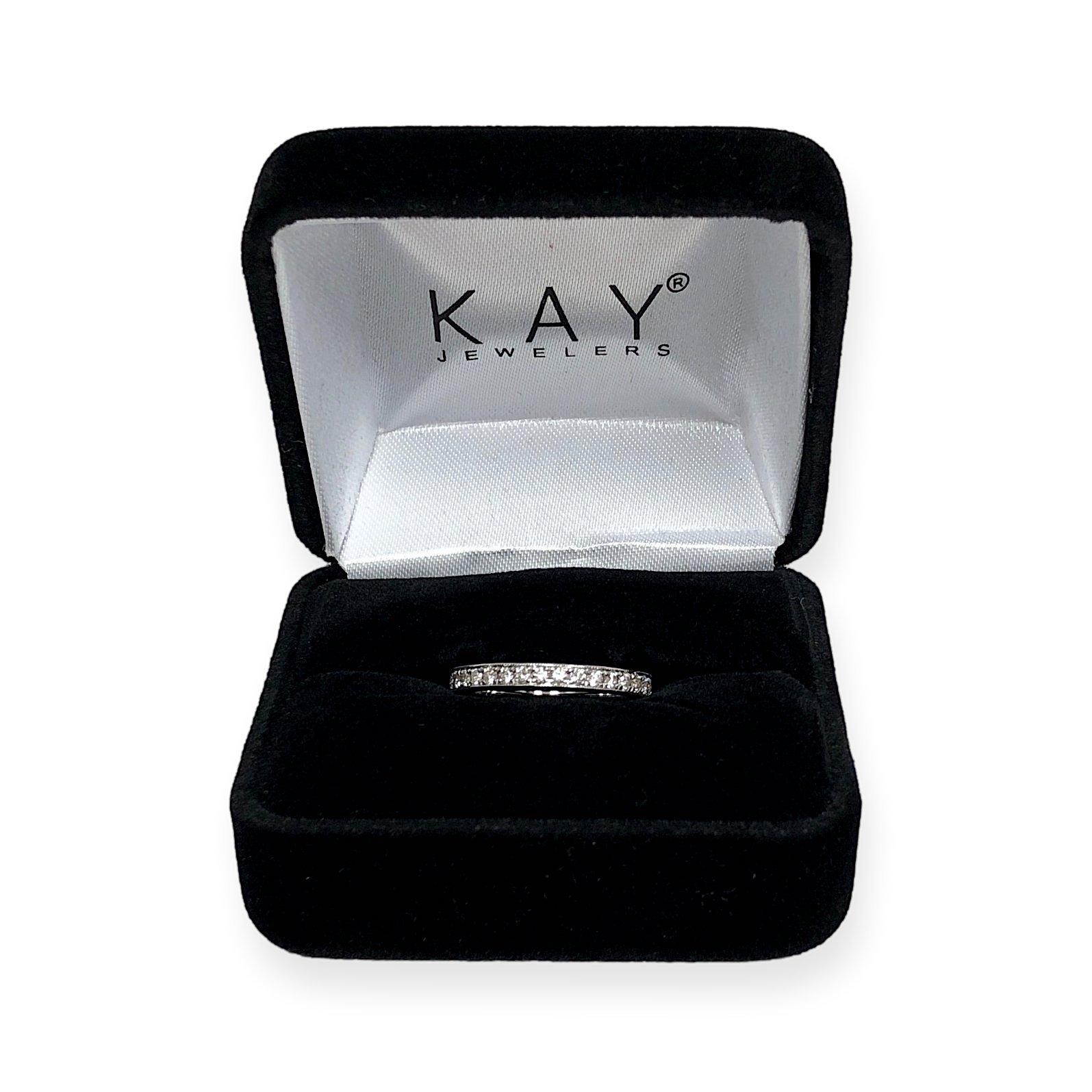 Modern Neil Lane 14 Karat White Gold 0.35ct Diamond Half-Way Wedding Band Ring