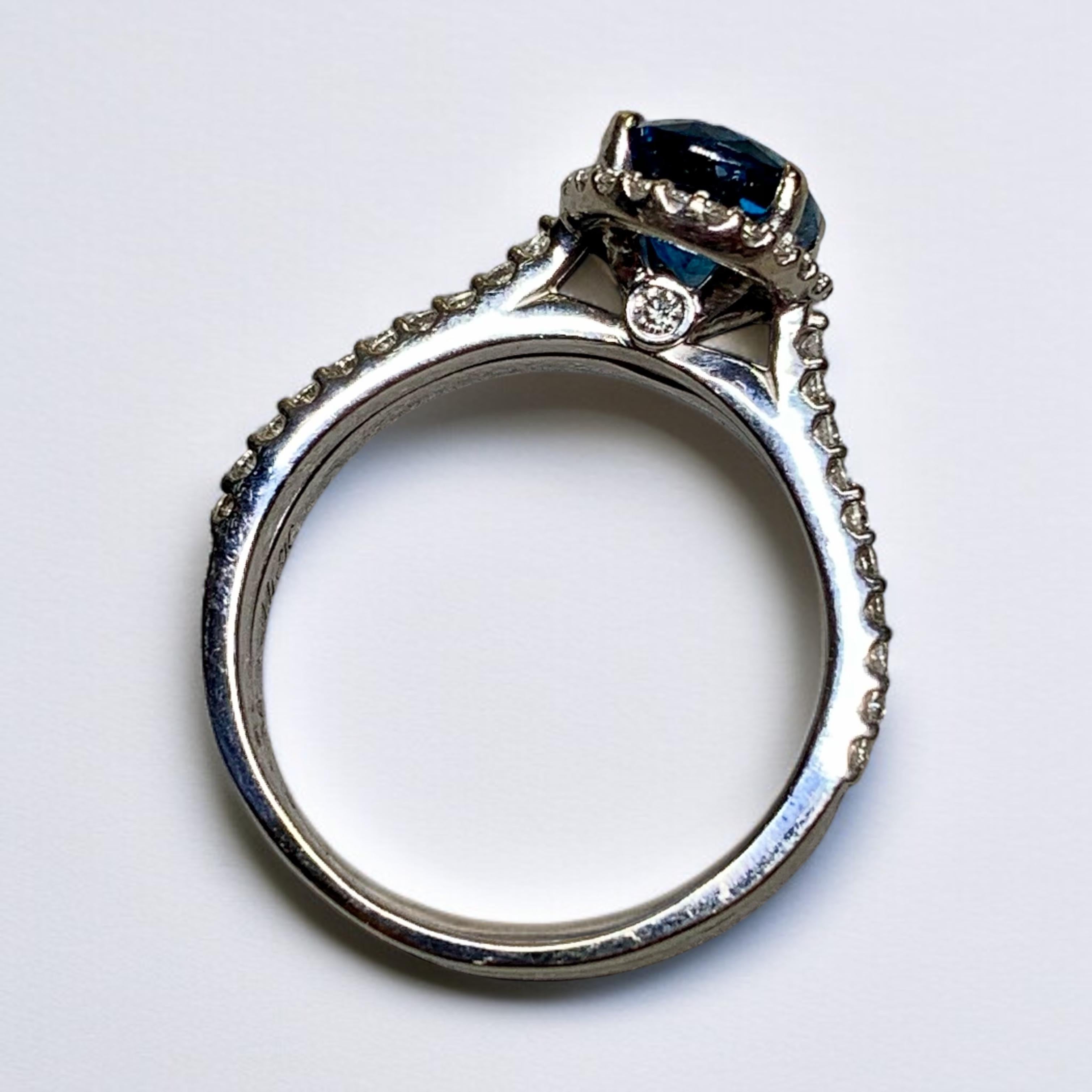 NEIL LANE 14K Diamond Indicolite Blue Tourmaline Solitaire Ring Band Set 3.04ct im Zustand „Gut“ im Angebot in Winter Springs, FL