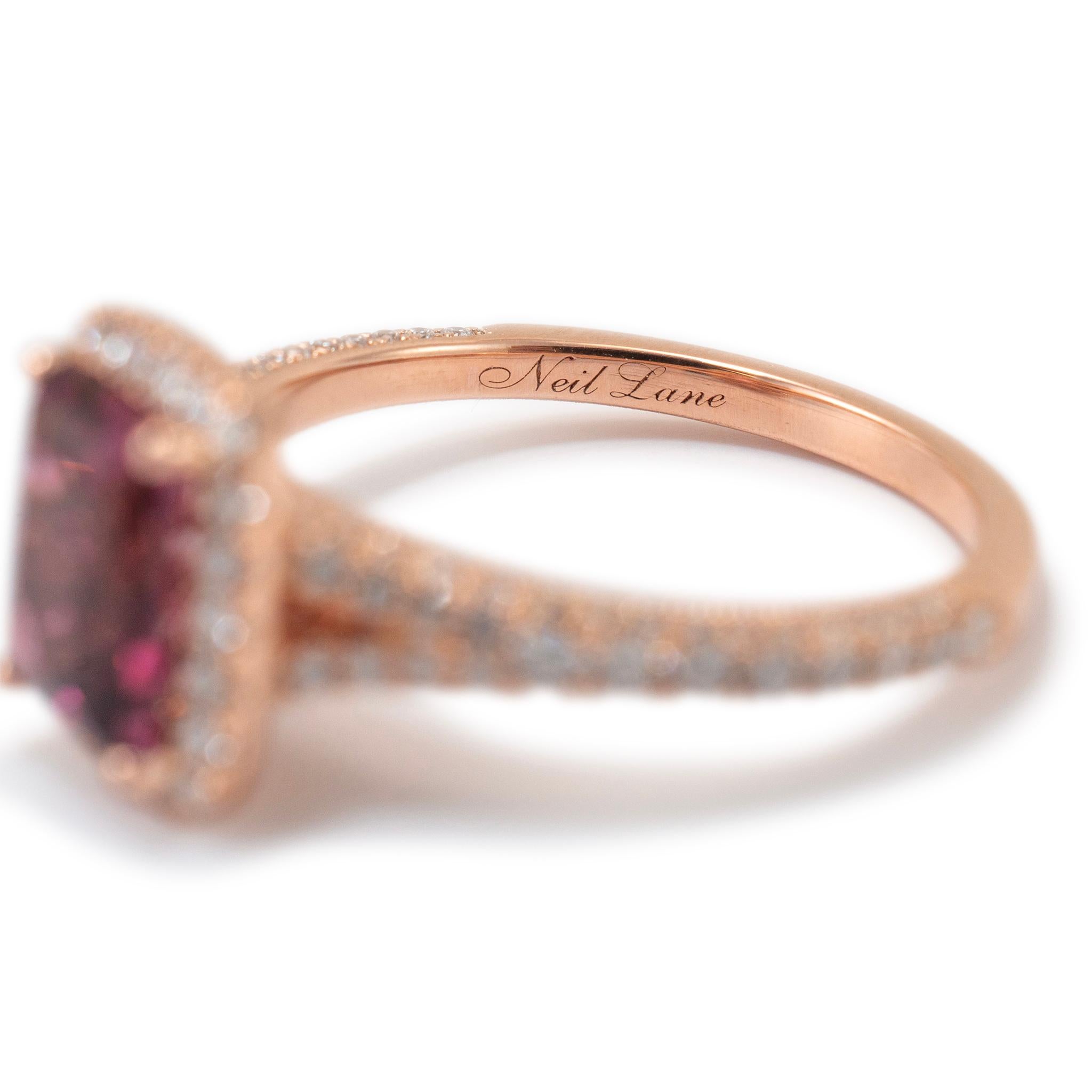 Neil Lane 14K Roségold Granat Halo akzentuierter Diamant-Cocktailring 2