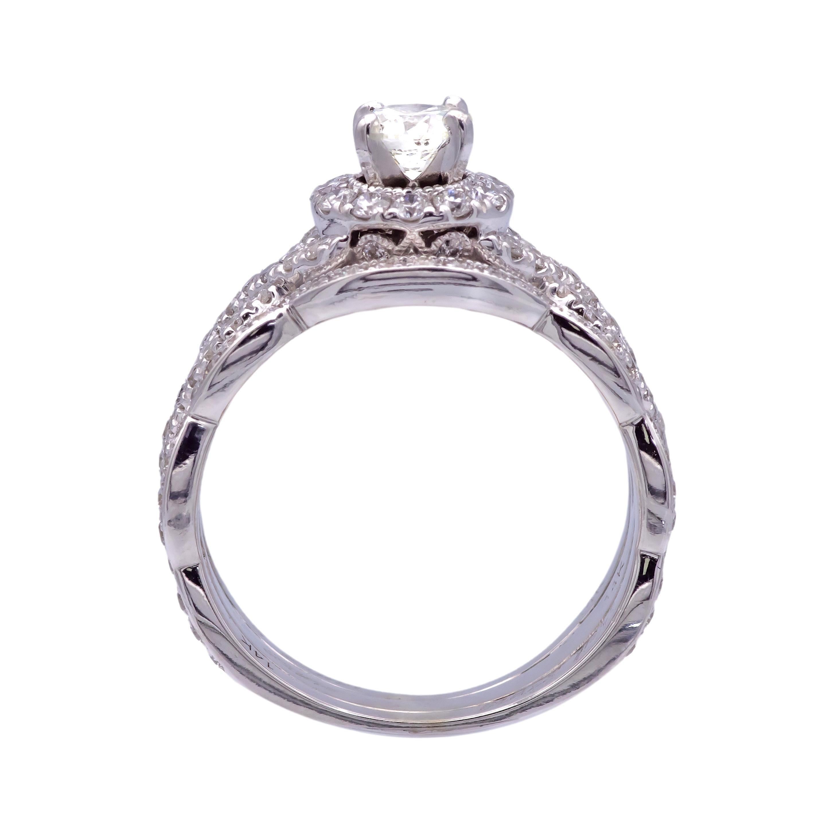 Neil Lane Verlobungsring, 14 Karat Weißgold 1,02 Karat TW runder Diamant Damen