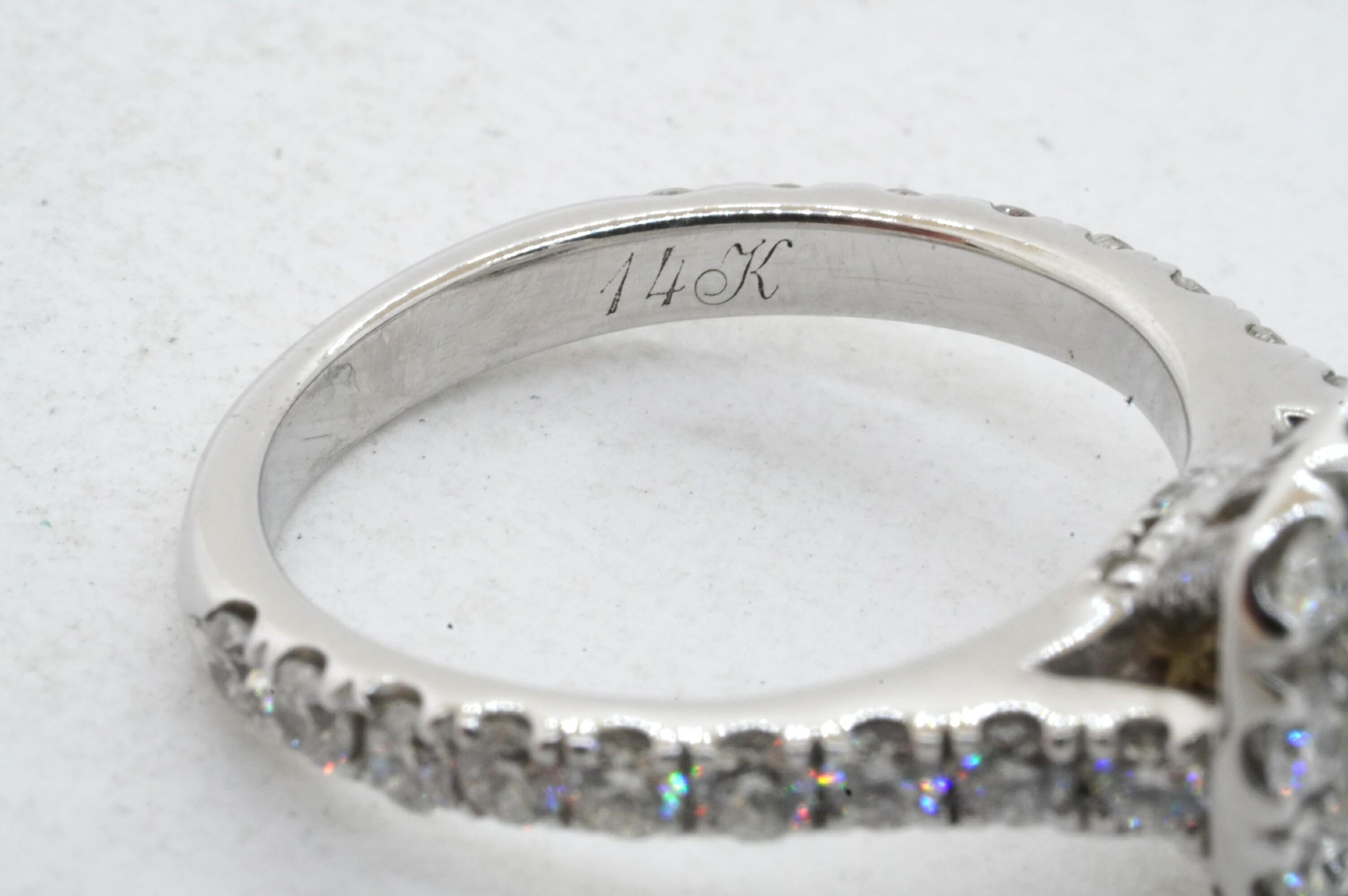 Round Cut Neil Lane 14K White Gold 3.20ct Diamond Wedding Engagement Ring For Sale