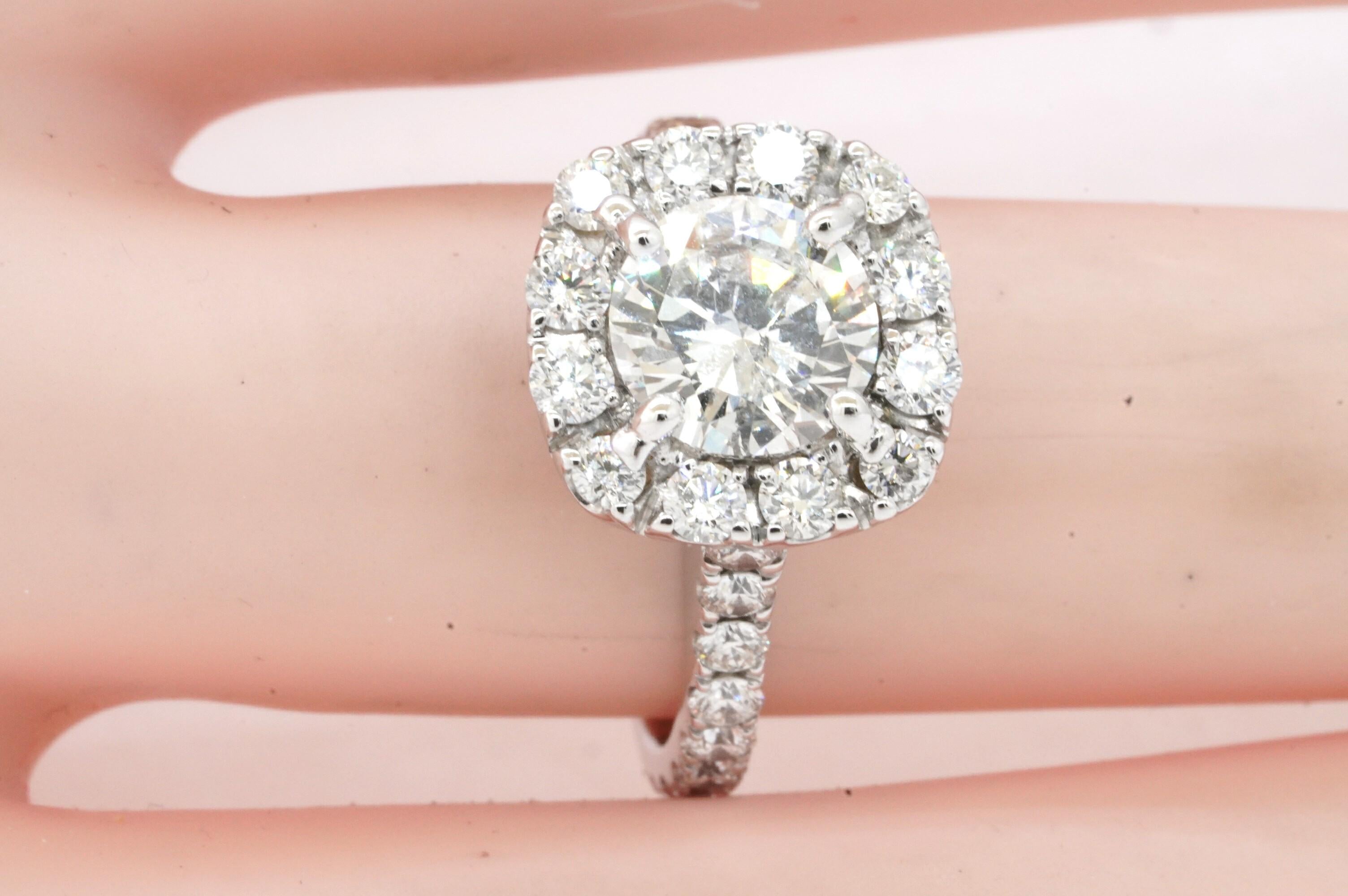 Women's Neil Lane 14K White Gold 3.20ct Diamond Wedding Engagement Ring For Sale