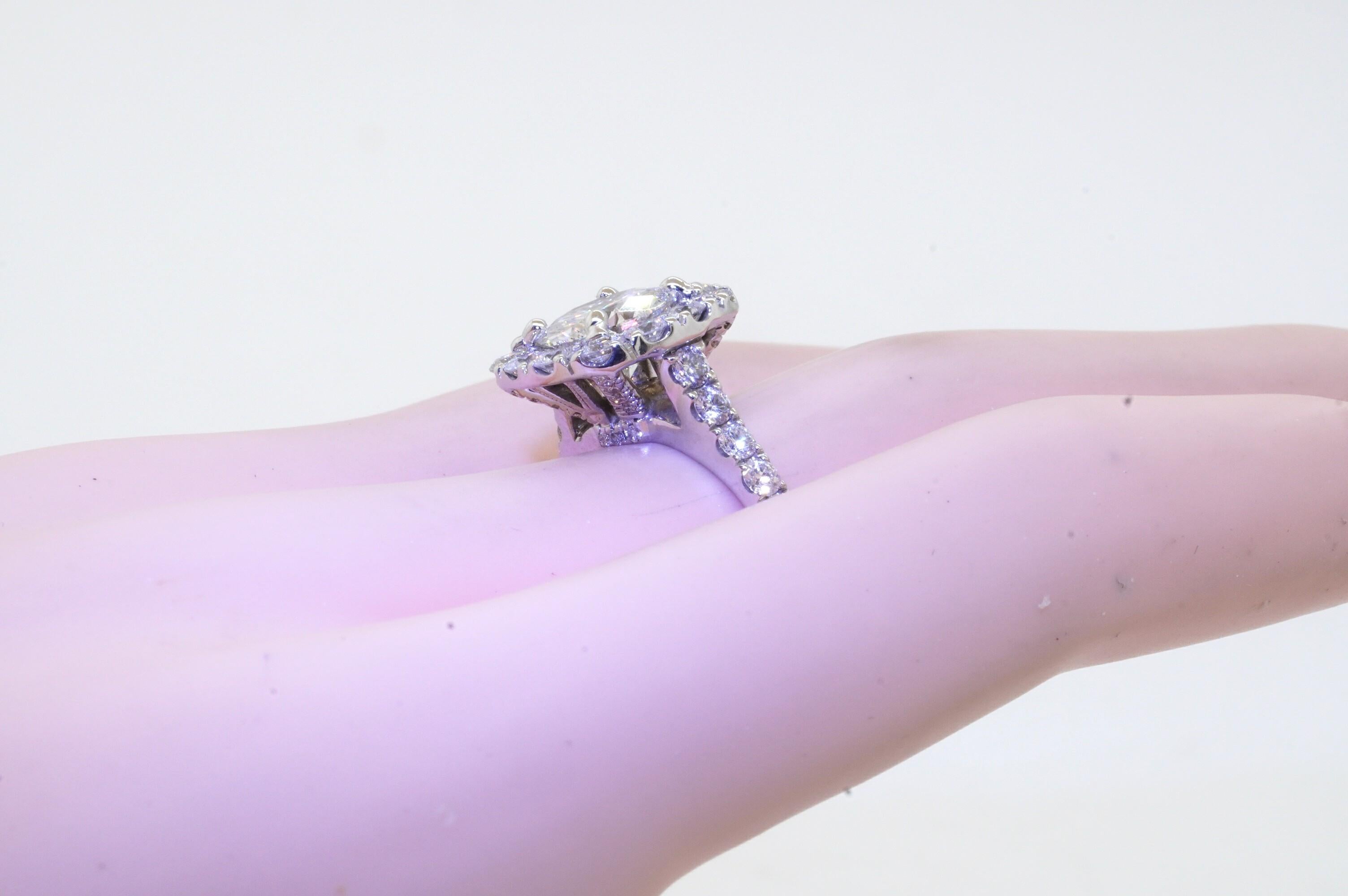 Neil Lane 14K White Gold 3.20ct Diamond Wedding Engagement Ring For Sale 1