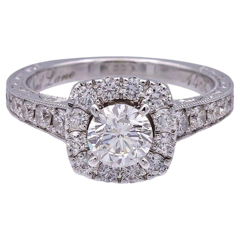 Neil Lane 14K White Gold Cluster TW Round Halo Diamond