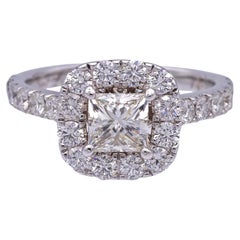 Neil Lane 14K White Gold Cluster 2.13 ct. TW Round Diamond Engagement Ring