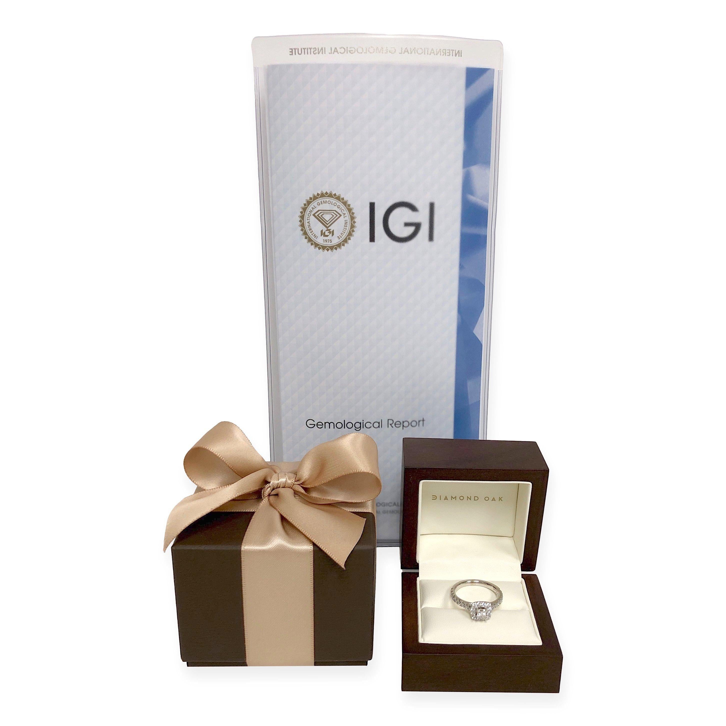 Neil Lane 14K White Gold Cluster .79 Total Weight Round Diamond Engagement Ring For Sale 4