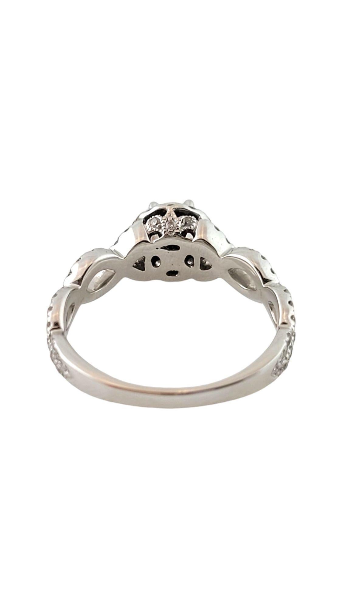 Brilliant Cut Neil Lane 14K White Gold Diamond Halo Ring Size 7.25 #14991 For Sale