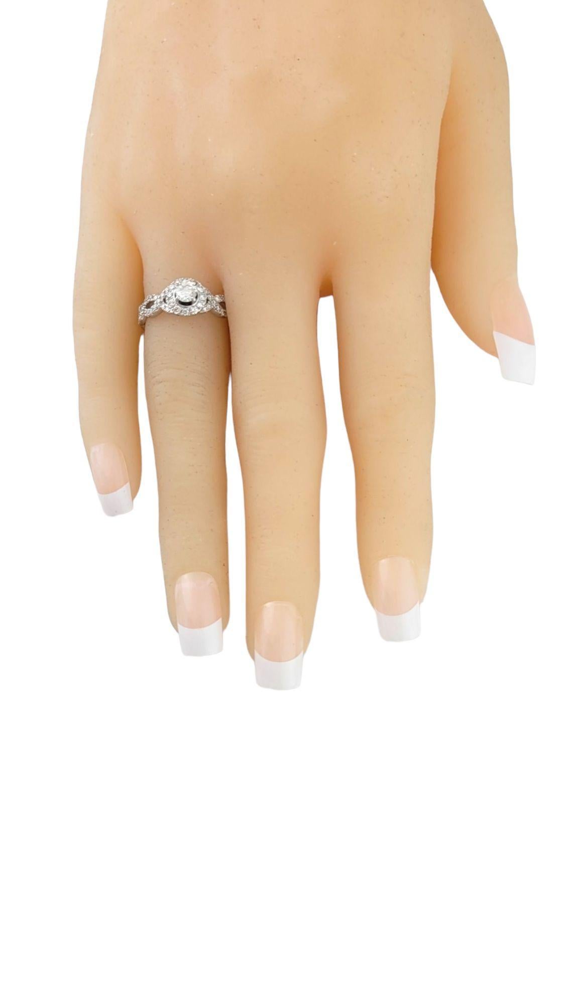 Women's Neil Lane 14K White Gold Diamond Halo Ring Size 7.25 #14991 For Sale