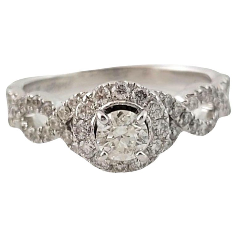 Bague De Fiançailles Halo Or Blanc 14k - Diamants Simulés 2.60 Ct - Taille US 8.5 - Neuf