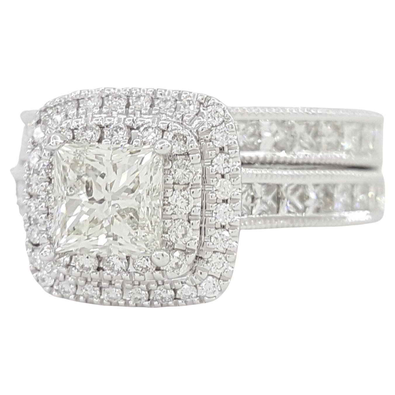 Neil Lane Braut Kollektion 2,5 Karat Gesamtgewicht Diamantring mit Prinzessinnenschliff (Kissenschliff) im Angebot