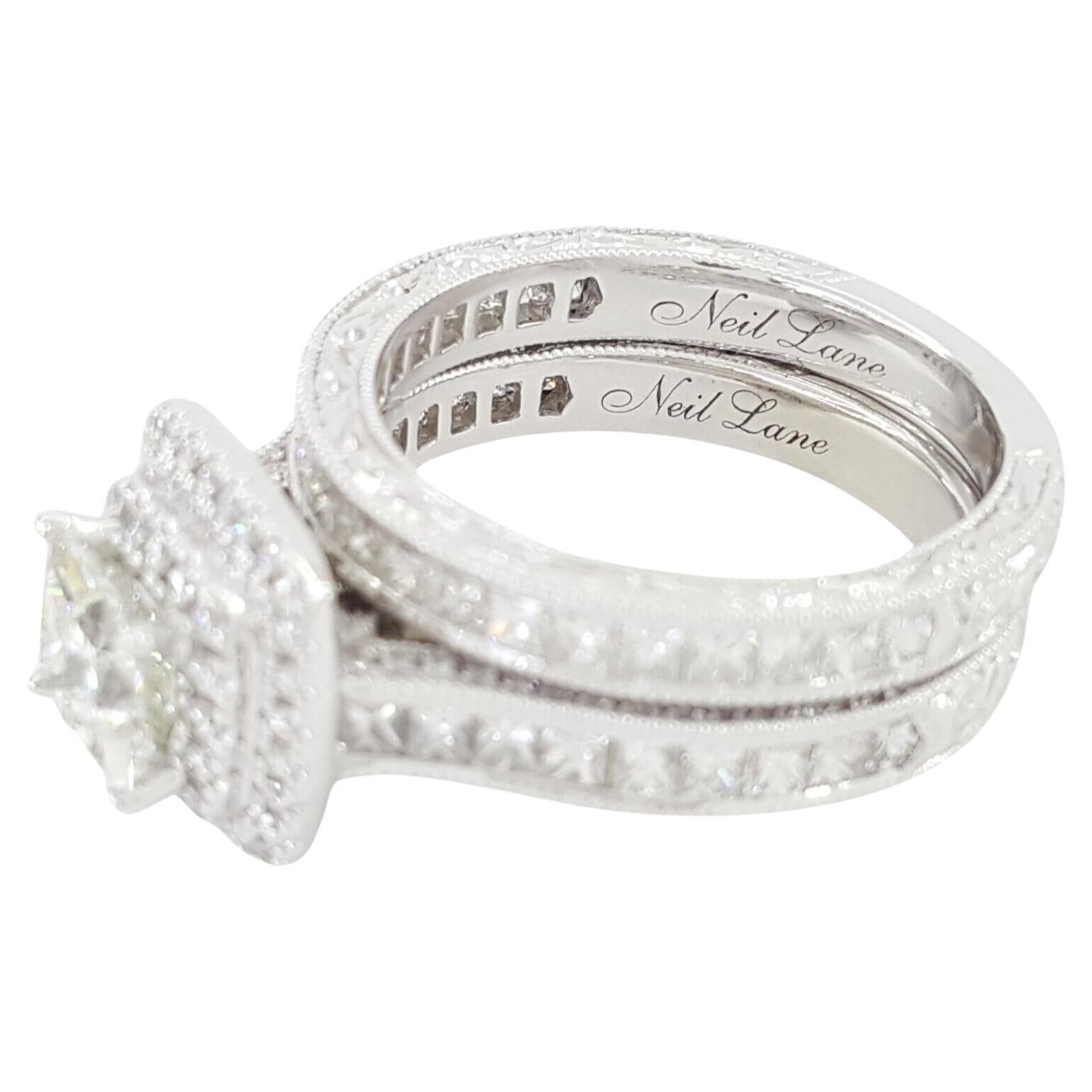Neil Lane Braut Kollektion 2,5 Karat Gesamtgewicht Diamantring mit Prinzessinnenschliff im Zustand „Hervorragend“ im Angebot in Chicago, IL