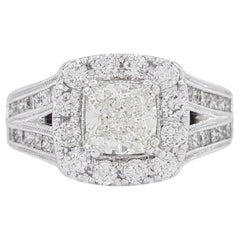 Neil Lane Bridal Cushion Cut Diamond Halo Split Ring