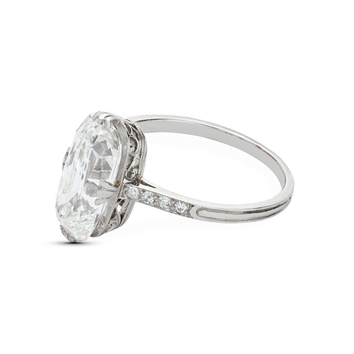 Oval Cut Neil Lane Couture Antique Cushion-Shaped Diamond and Platinum Ring For Sale