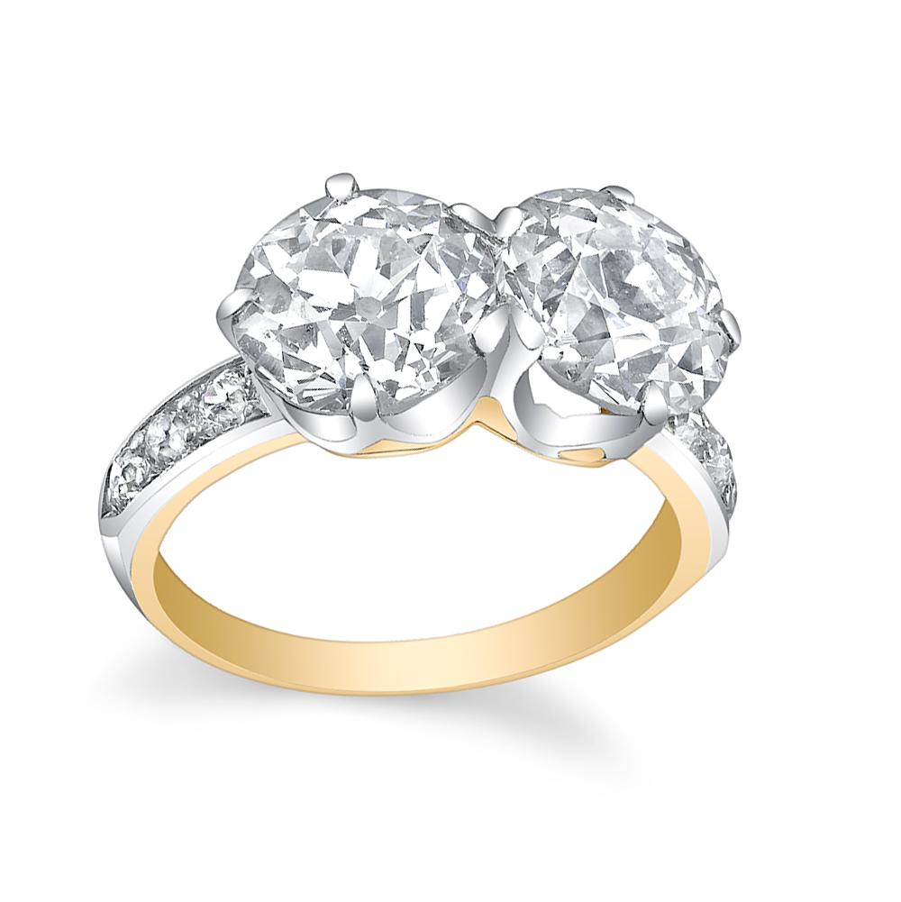 Neil Lane Couture edwardianischer Goldring mit Diamanten und Platinüberzug (Edwardian) im Angebot