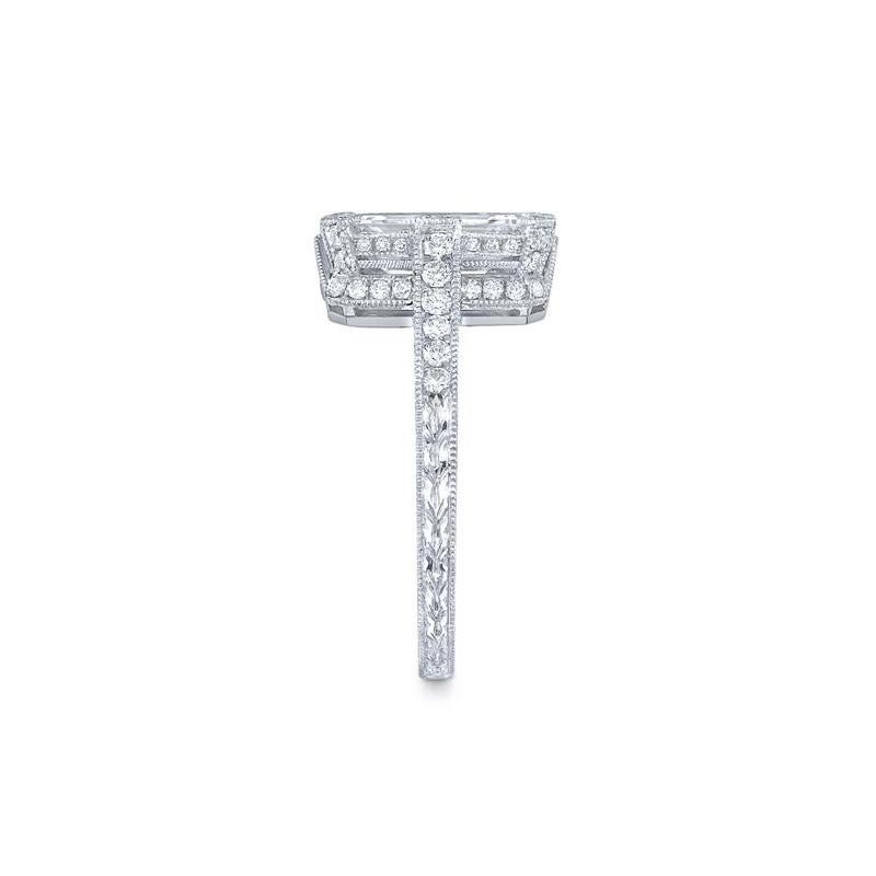 Neil Lane Couture Smaragd-Schliff Diamant:: Platin Ring (Belle Époque)
