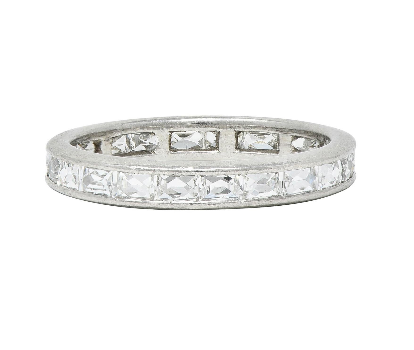 Round Cut Neil Lane Couture French Cut 2.05 CTW Diamond Eternity Channel Band Ring For Sale