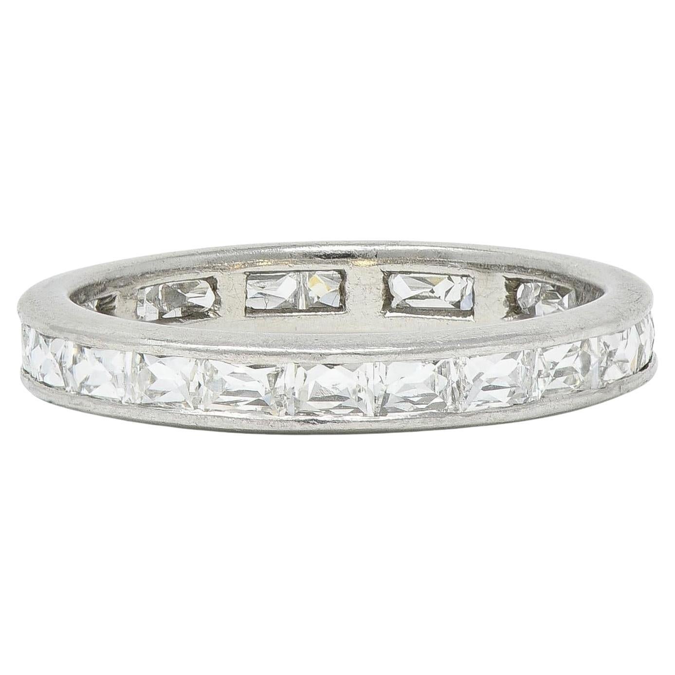 Neil Lane Couture French Cut 2.05 CTW Diamond Eternity Channel Band Ring For Sale