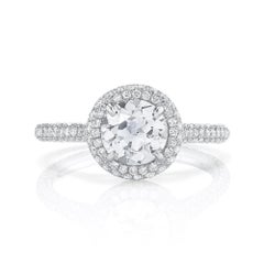 Neil Lane Couture Old European Cut Diamond, Double Halo Platinum Ring