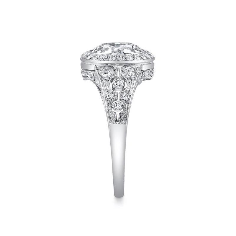 Belle Époque Neil Lane Couture Old European Cut Diamond, Platinum Ring For Sale