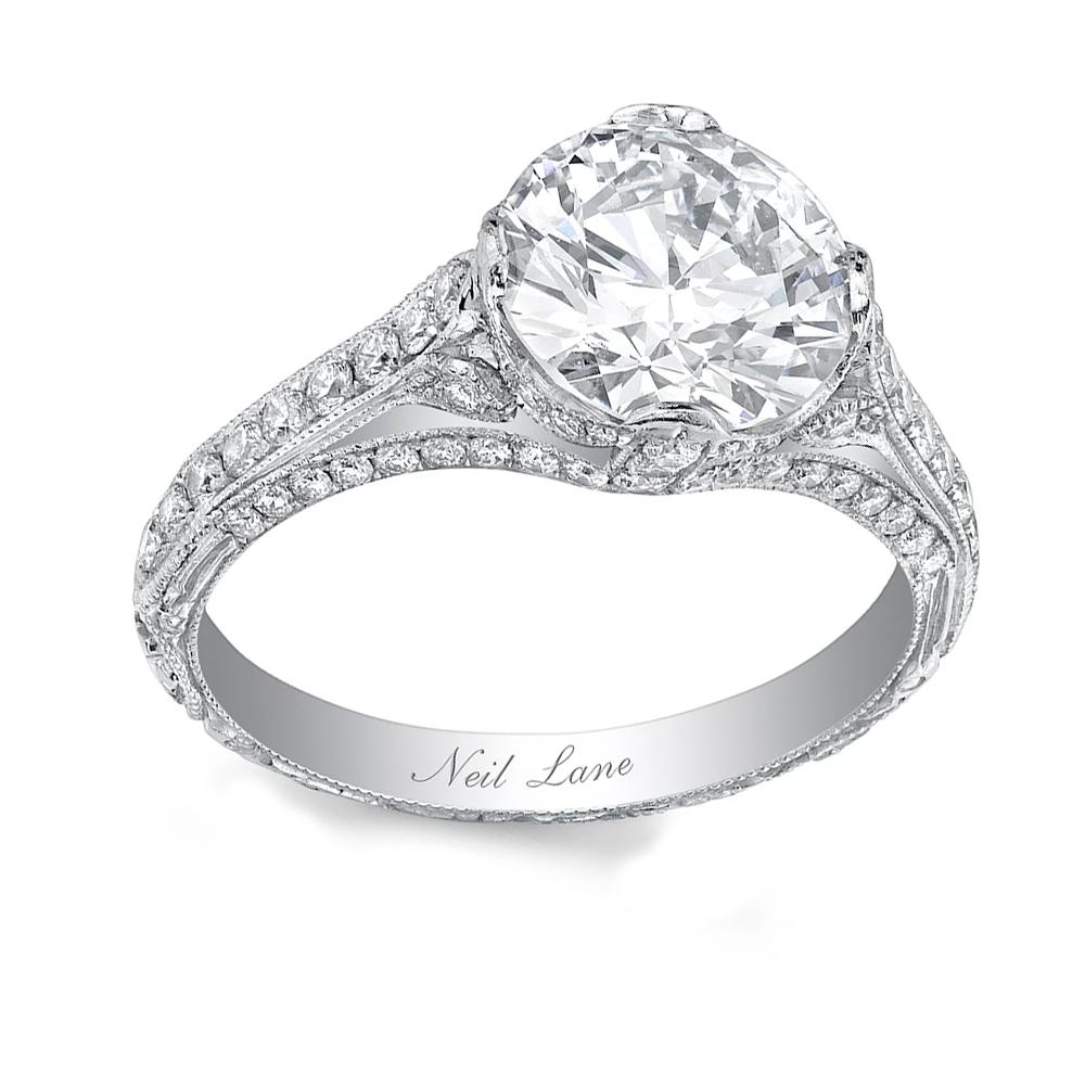 Belle Époque Neil Lane Couture Old European Cut Diamond, Platinum Ring For Sale