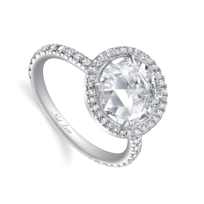 Artisan Neil Lane Couture Rose-Cut Diamond, Platinum Ring For Sale